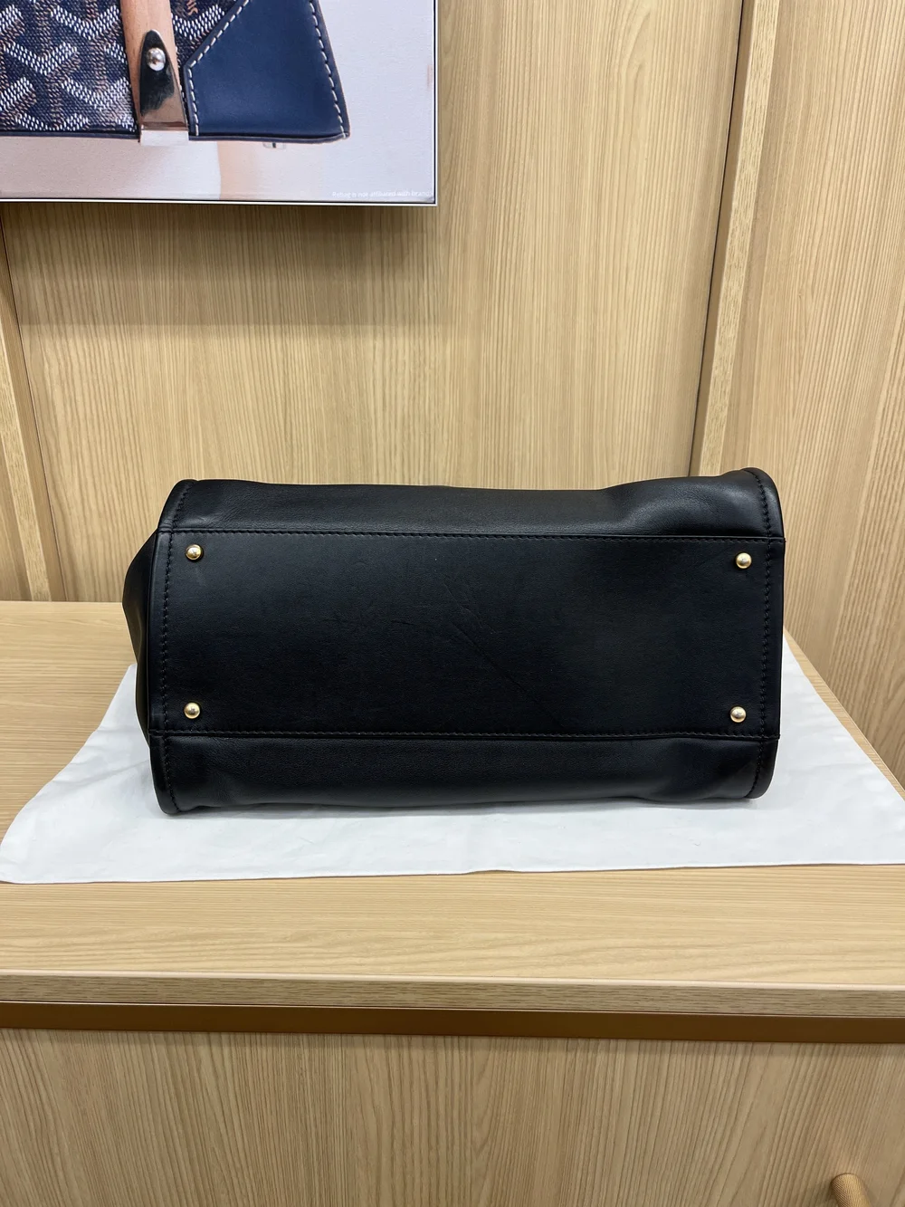 CHANEL black leather